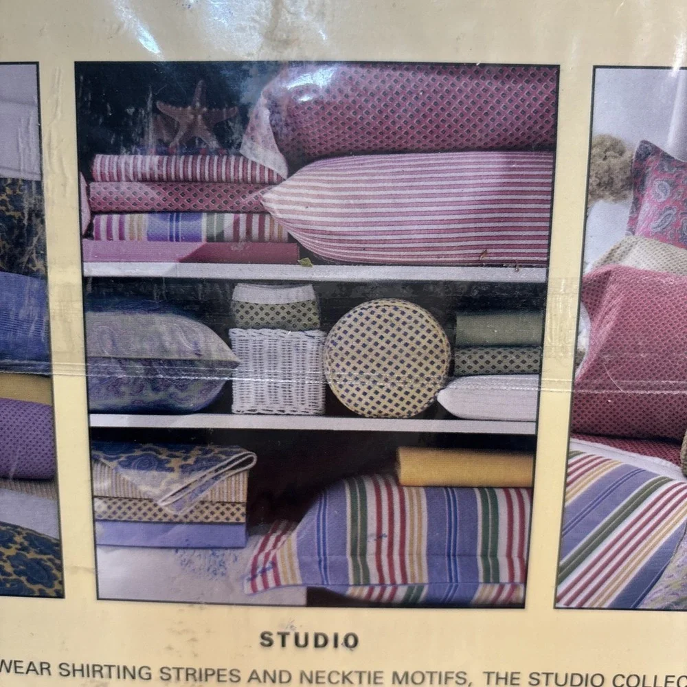 LAUREN RALPH LAUREN‎ Studio Glen Plaid Seaview Full Flat Sheet 100% Cotton Blue